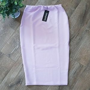 Gorgeous color that makes your tan pop! Ribbed Pencil Midi Skirt Boohoo Size 6!